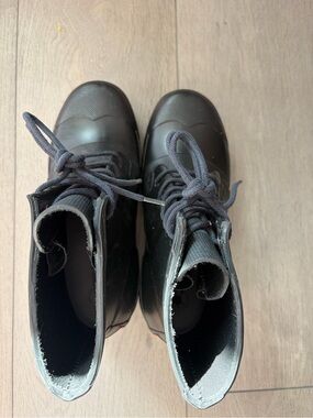 Hunter Black Lace-Up Rain Boots